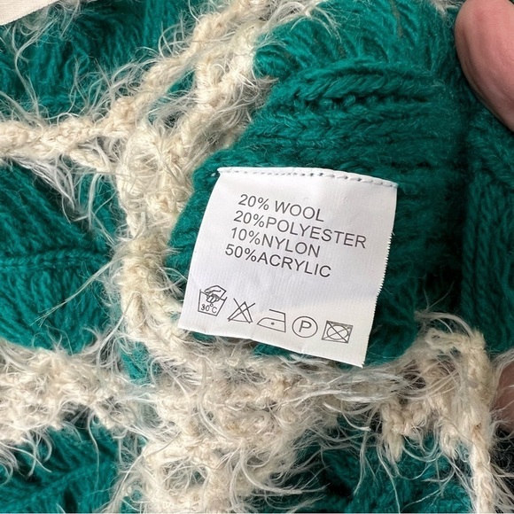 GRIFFLIN PARIS WOOL BLEND MOHAIR LOOSE KNIT CROP TOP SIZE MEDIUM - Picture 6 of 6